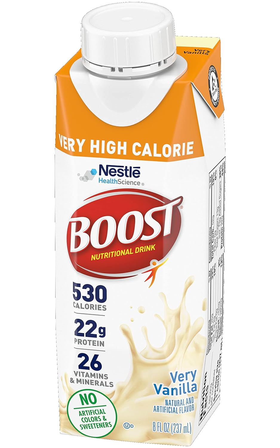 Boost Very High Calorie Nutritional Drink， Very Vanilla ， 8 FL OZ (Pack of 12) - Image 4